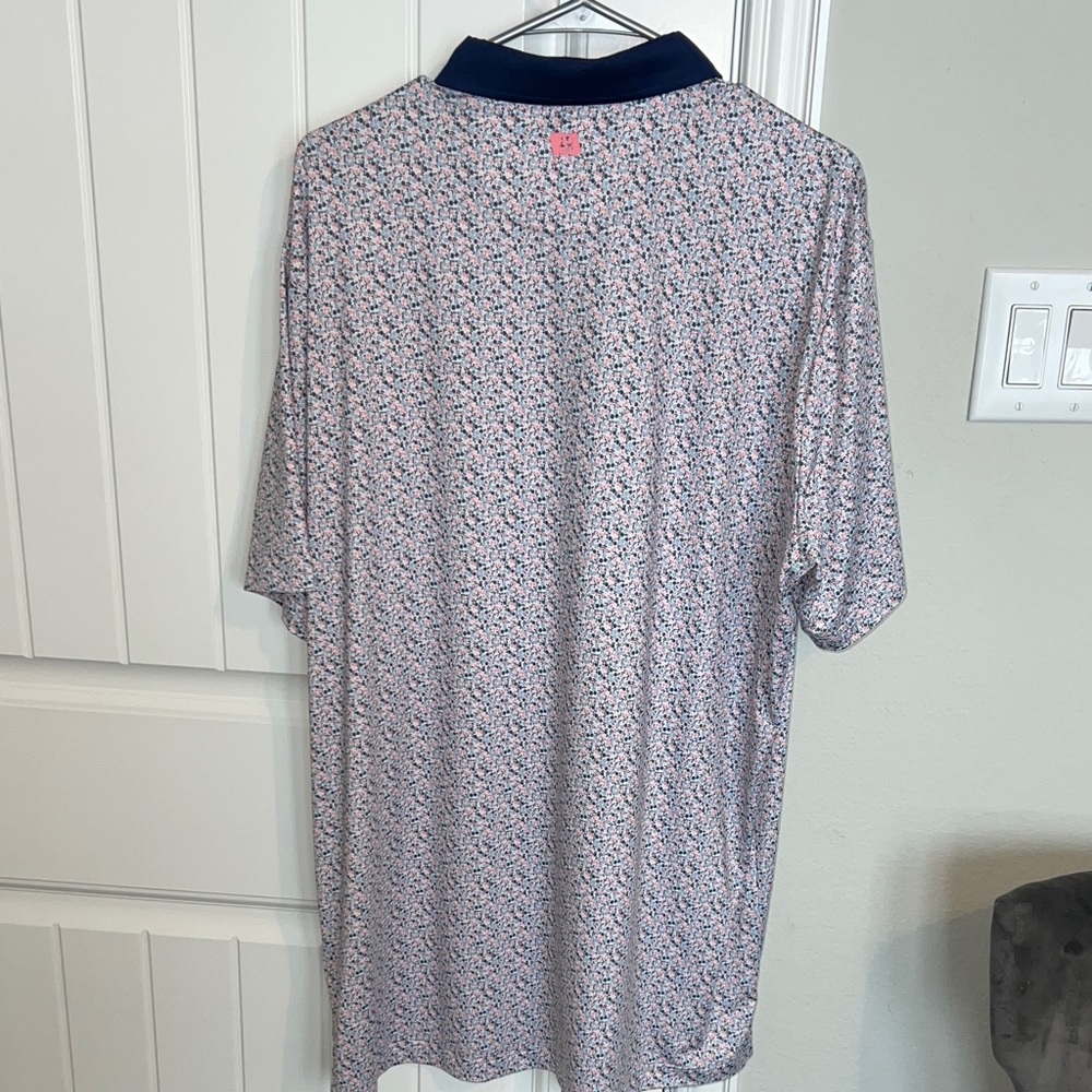 Hammer Back Floral Button Down Shirt -Navy and Pink Spring, Summer, Easter SZ XL - Picture 5 of 6